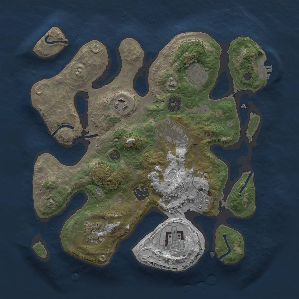 Rust Map: Procedural Map, Size: 3000, Seed: 88154575, 13 Monuments