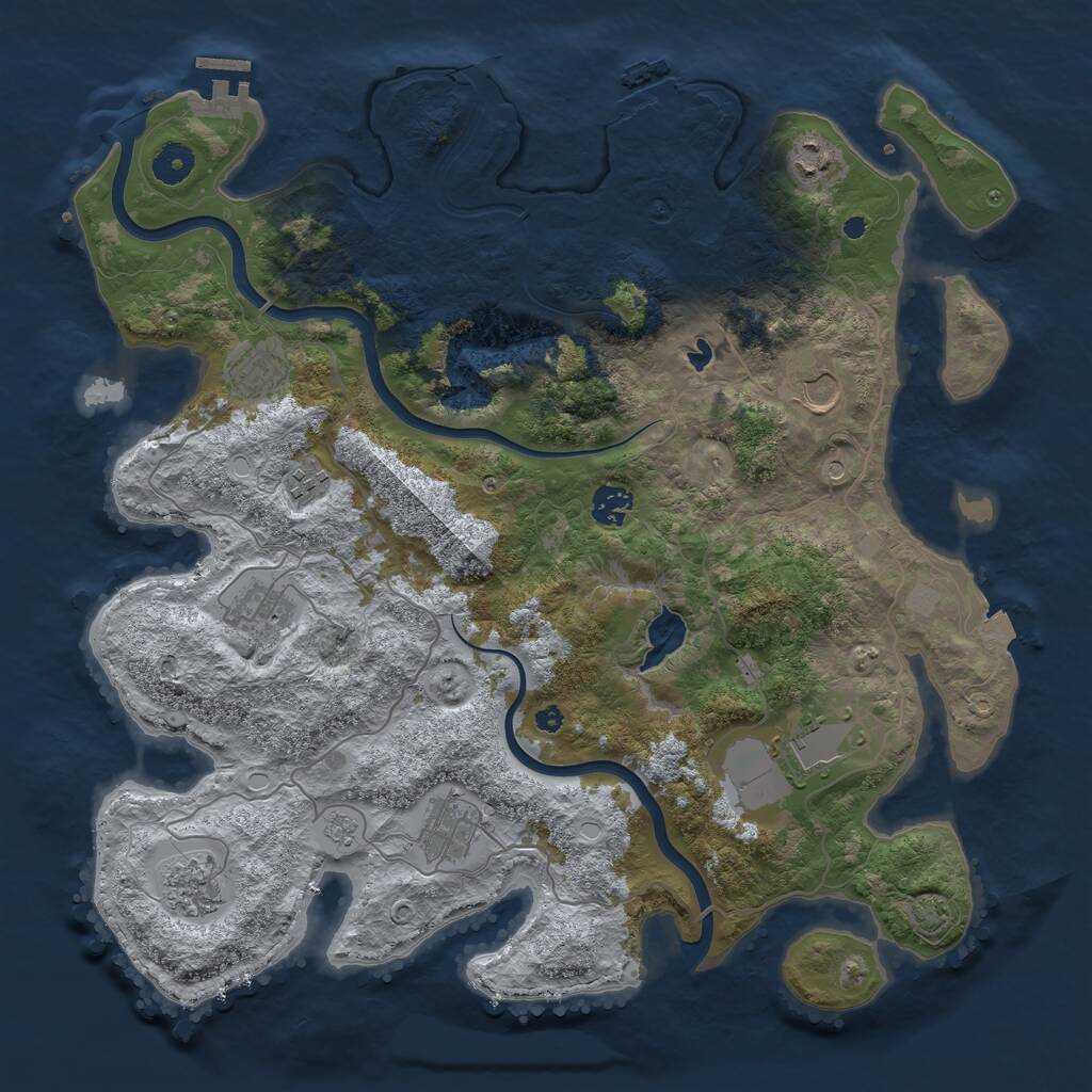 Rust Map: Procedural Map, Size: 4000, Seed: 1755947560, 15 Monuments