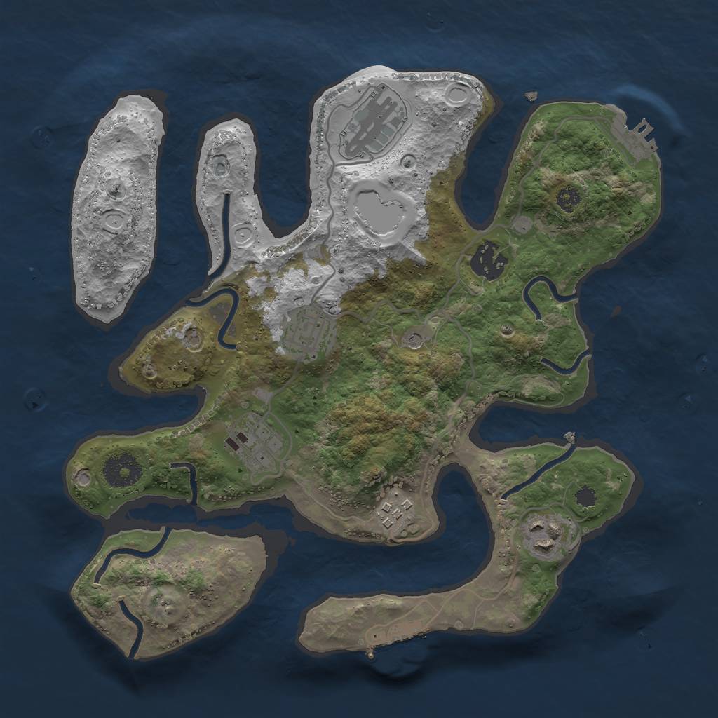 Rust Map: Procedural Map, Size: 3000, Seed: 1568746, 14 Monuments