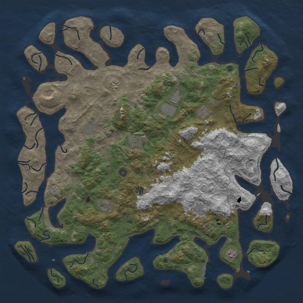 Rust Map: Procedural Map, Size: 5500, Seed: 5384, 15 Monuments