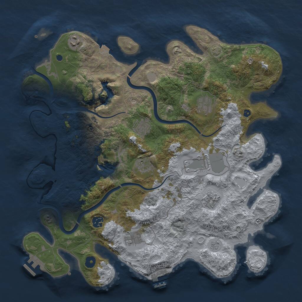Rust Map: Procedural Map, Size: 4000, Seed: 72599957, 15 Monuments