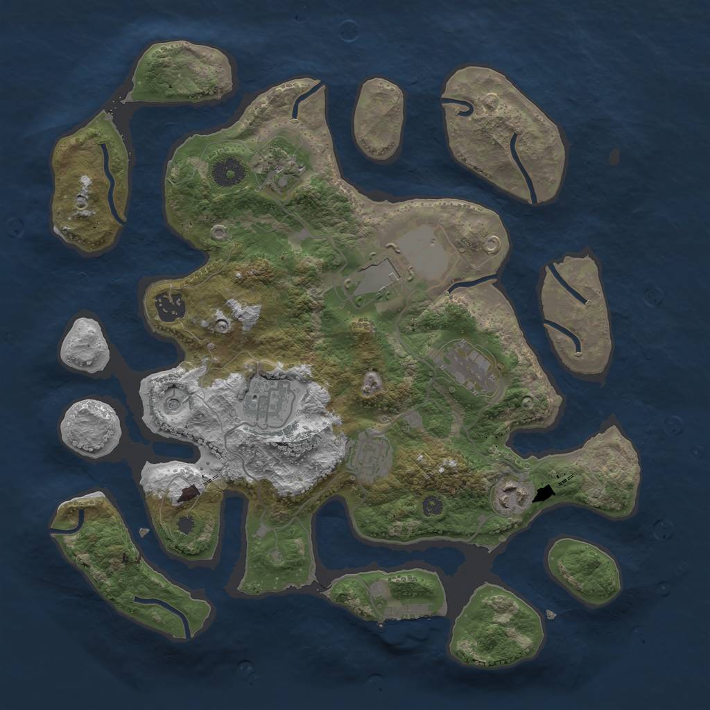 Rust Map: Procedural Map, Size: 3500, Seed: 420412, 11 Monuments