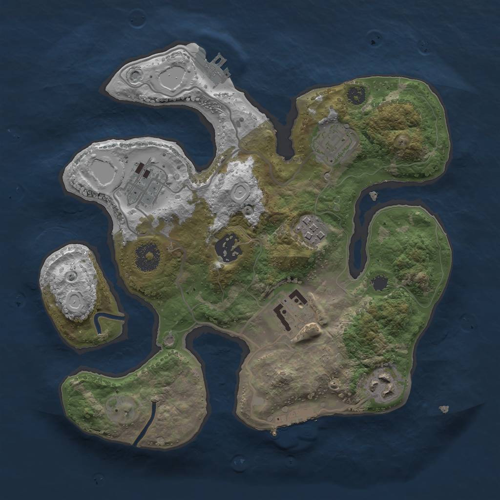 Rust Map: Procedural Map, Size: 2750, Seed: 44321, 16 Monuments