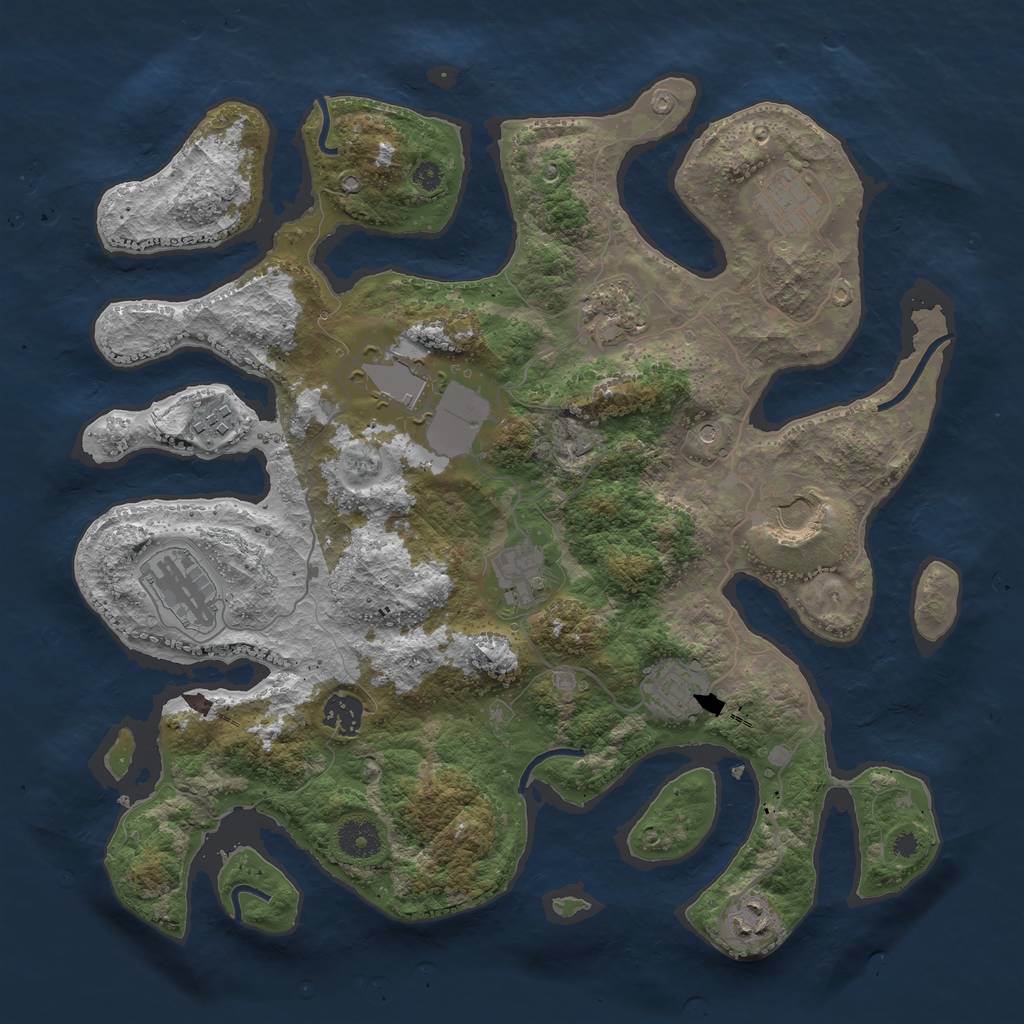 Rust Map: Procedural Map, Size: 3750, Seed: 737462, 13 Monuments