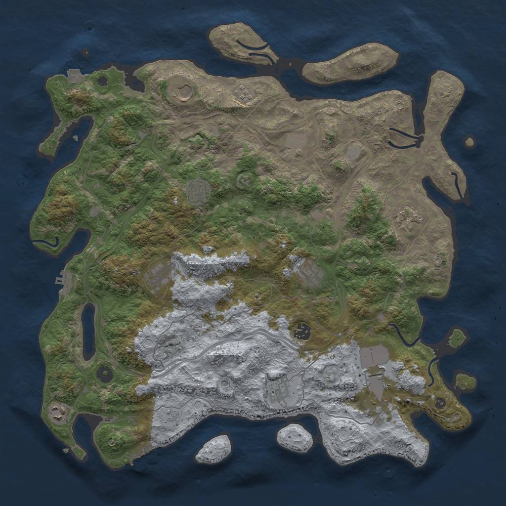 Rust Map: Procedural Map, Size: 4500, Seed: 1615753397, 19 Monuments