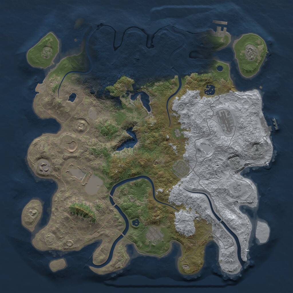 Rust Map: Procedural Map, Size: 4000, Seed: 37774, 14 Monuments