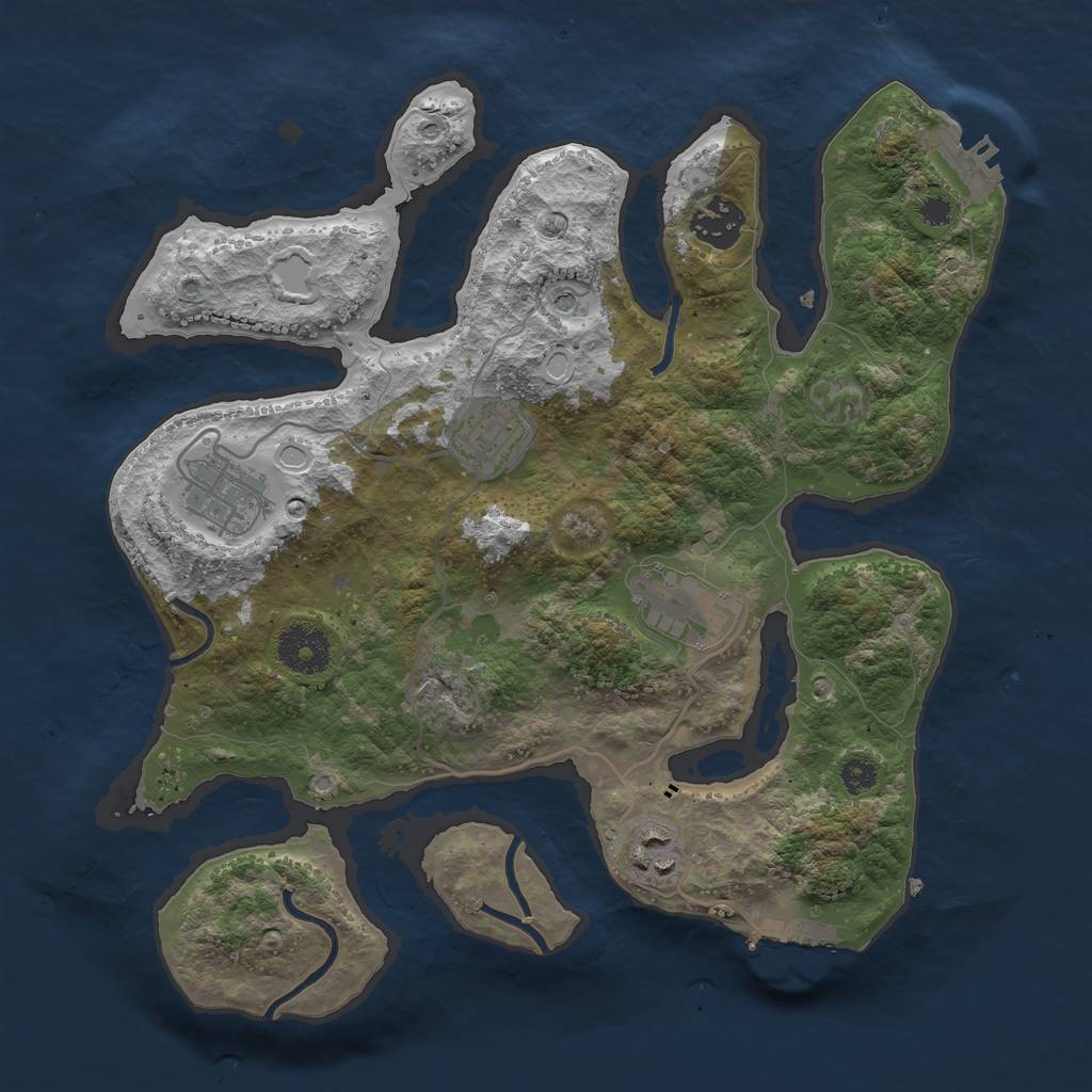 Rust Map: Procedural Map, Size: 3200, Seed: 898595985, 16 Monuments