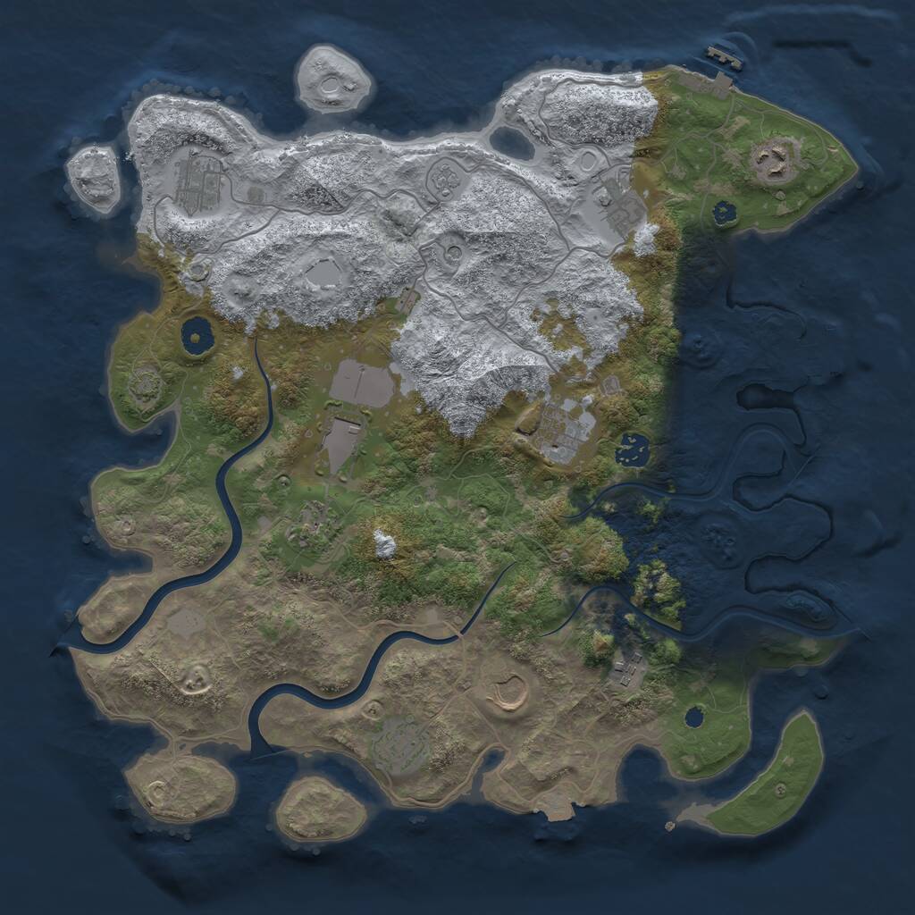 Rust Map: Procedural Map, Size: 3900, Seed: 192837465, 16 Monuments
