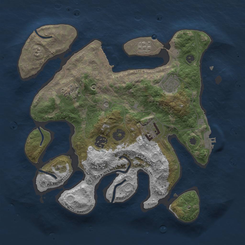 Rust Map: Procedural Map, Size: 3000, Seed: 875094200, 13 Monuments