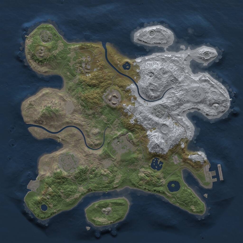 Rust Map: Procedural Map, Size: 3000, Seed: 854409252, 10 Monuments