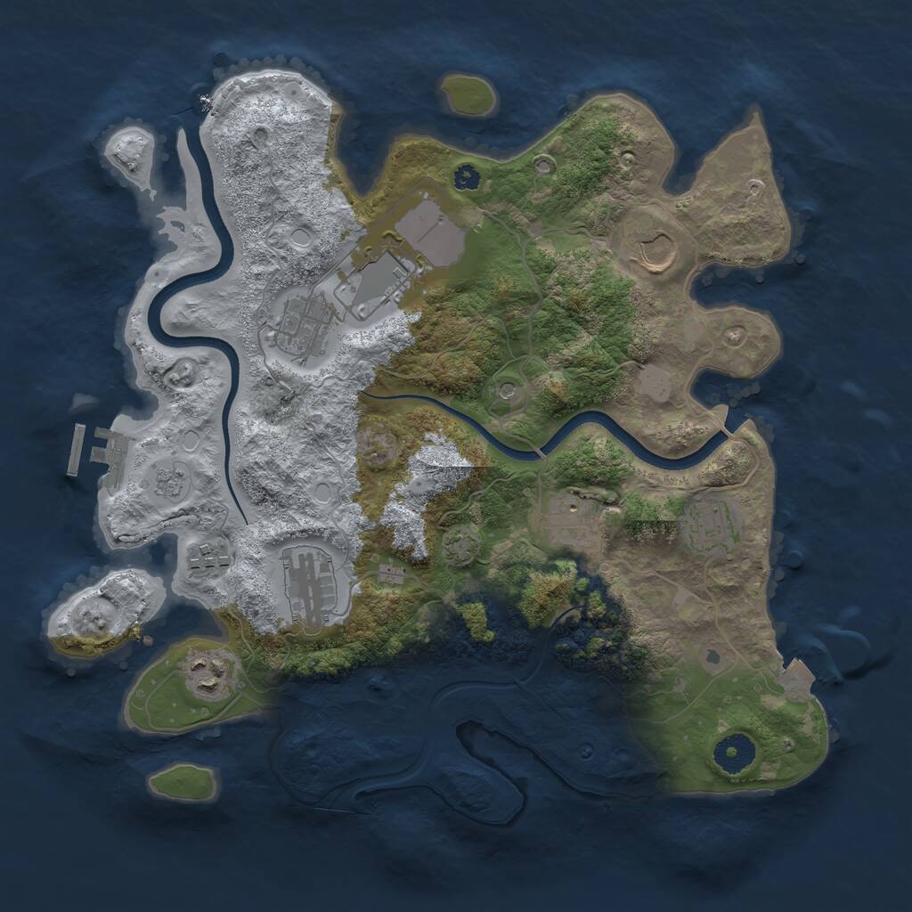 Rust Map: Procedural Map, Size: 3500, Seed: 1775010664, 13 Monuments