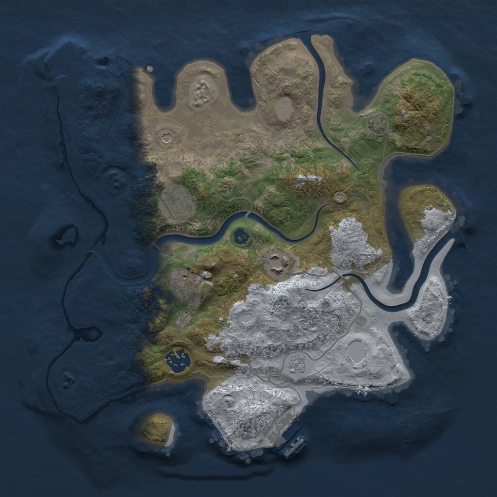Rust Map: Procedural Map, Size: 3200, Seed: 85192042, 10 Monuments