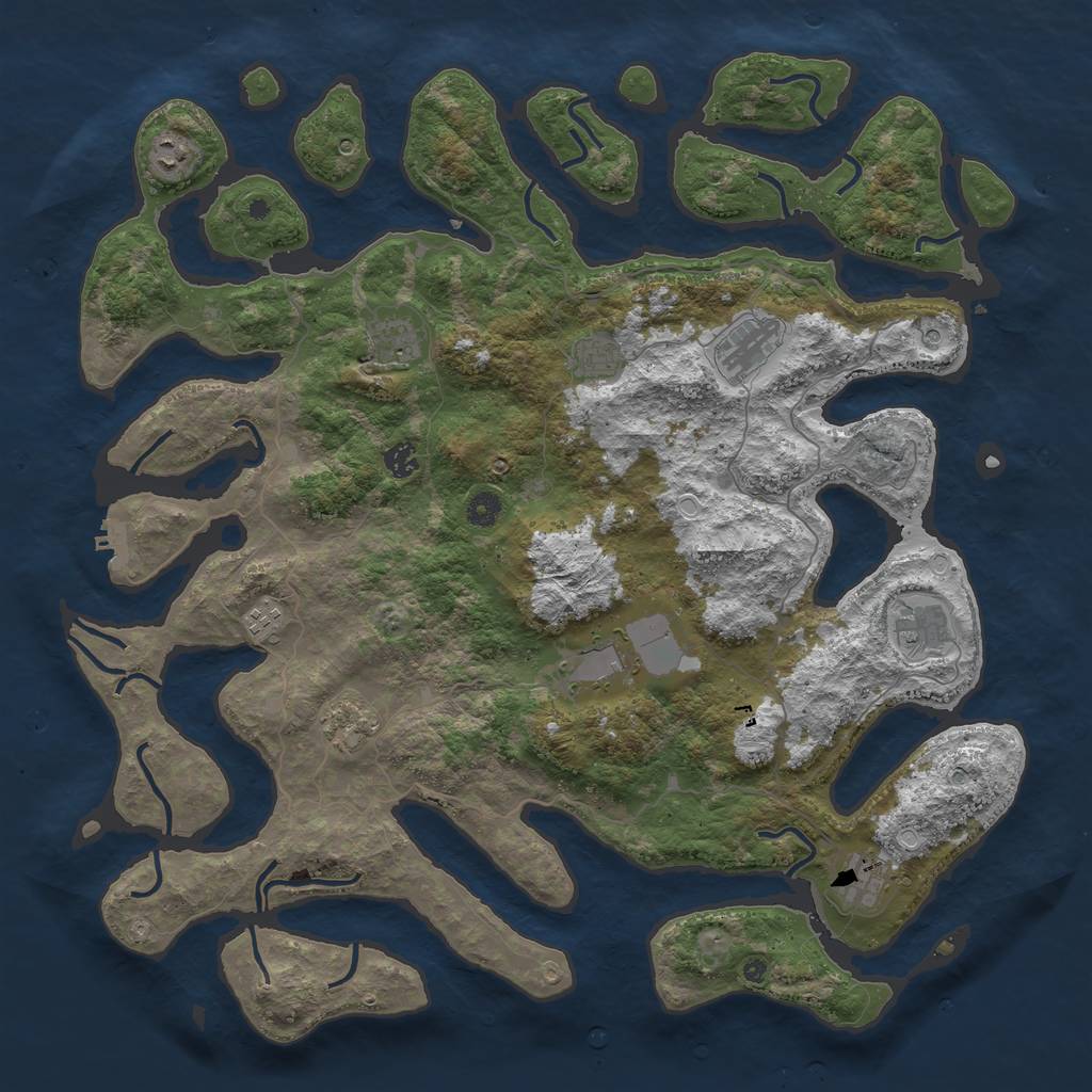 Rust Map: Procedural Map, Size: 4700, Seed: 9548469, 20 Monuments