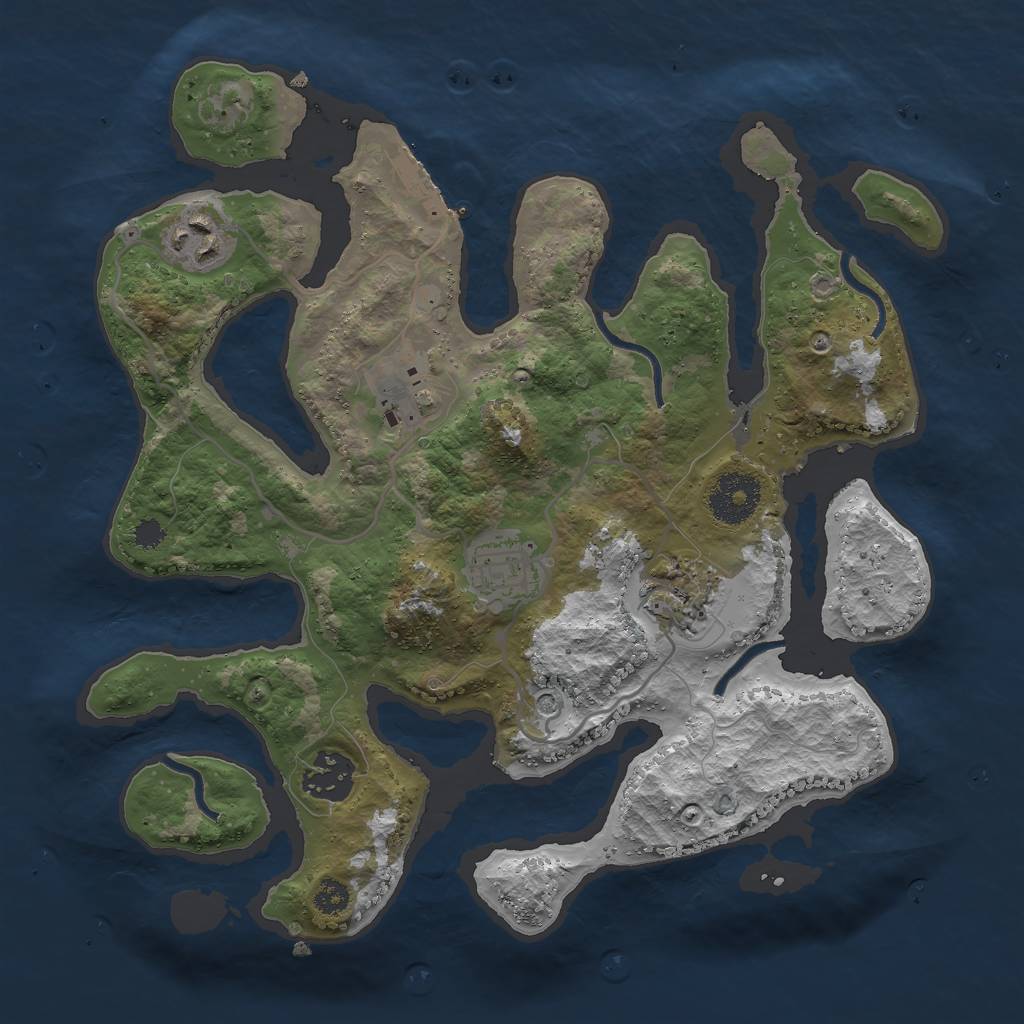 Rust Map: Procedural Map, Size: 3000, Seed: 2000103498, 9 Monuments