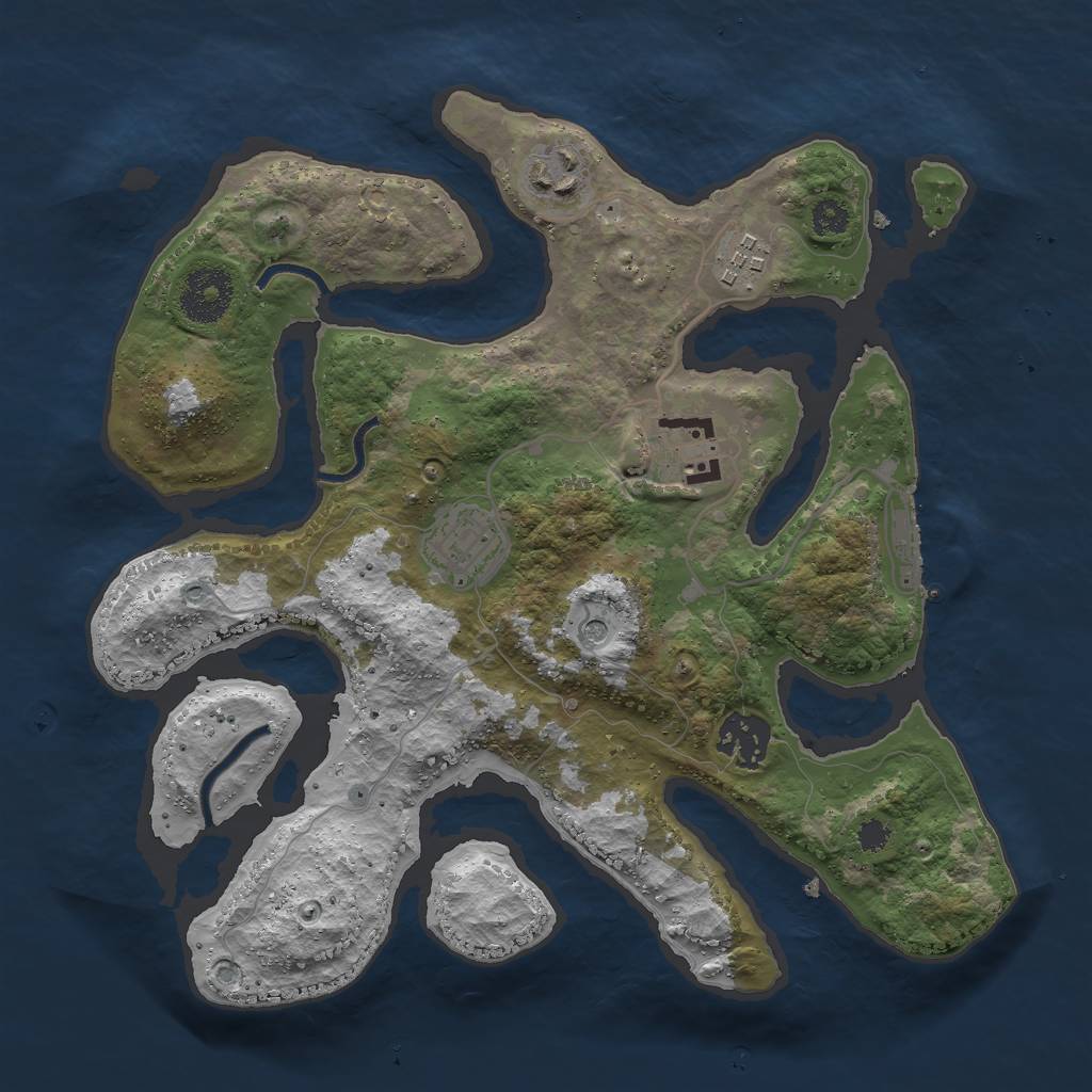 Rust Map: Procedural Map, Size: 3000, Seed: 1944811, 9 Monuments