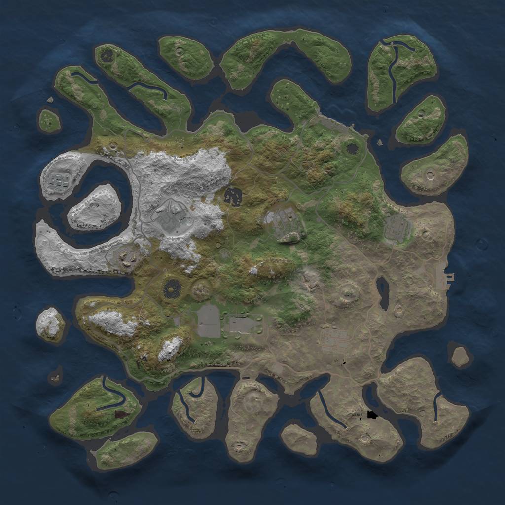 Rust Map: Procedural Map, Size: 4000, Seed: 336792240, 13 Monuments