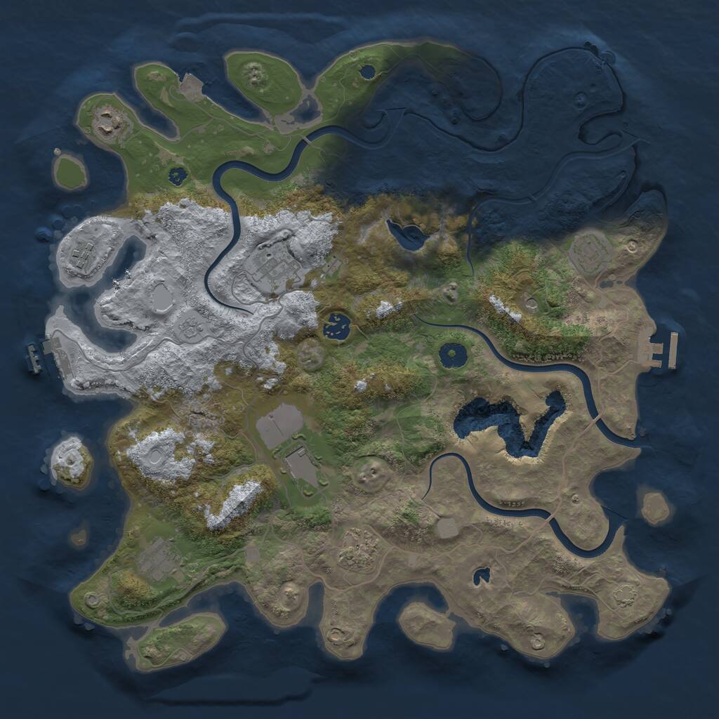 Rust Map: Procedural Map, Size: 4000, Seed: 336792240, 14 Monuments