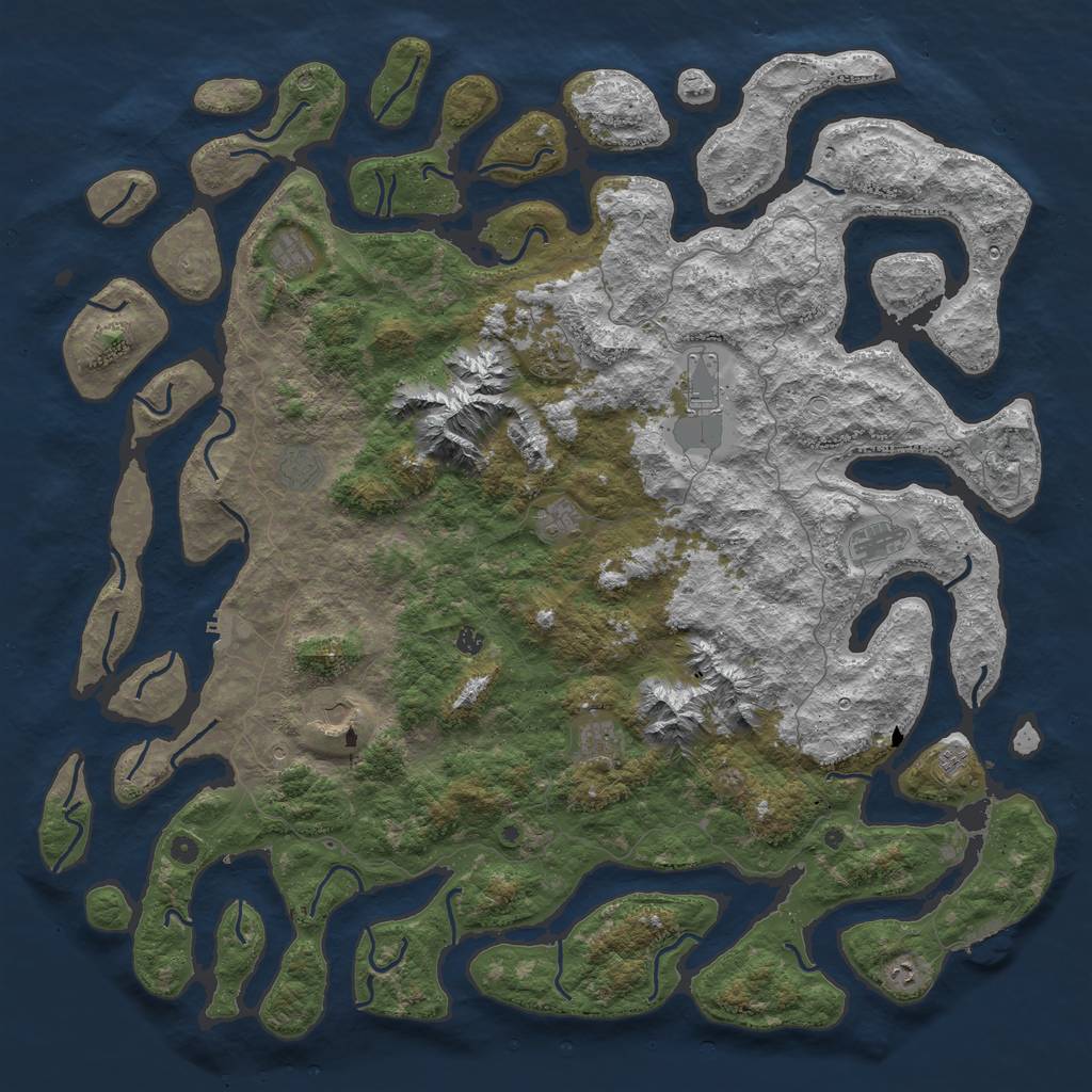 Rust Map: Procedural Map, Size: 6000, Seed: 21548125, 22 Monuments