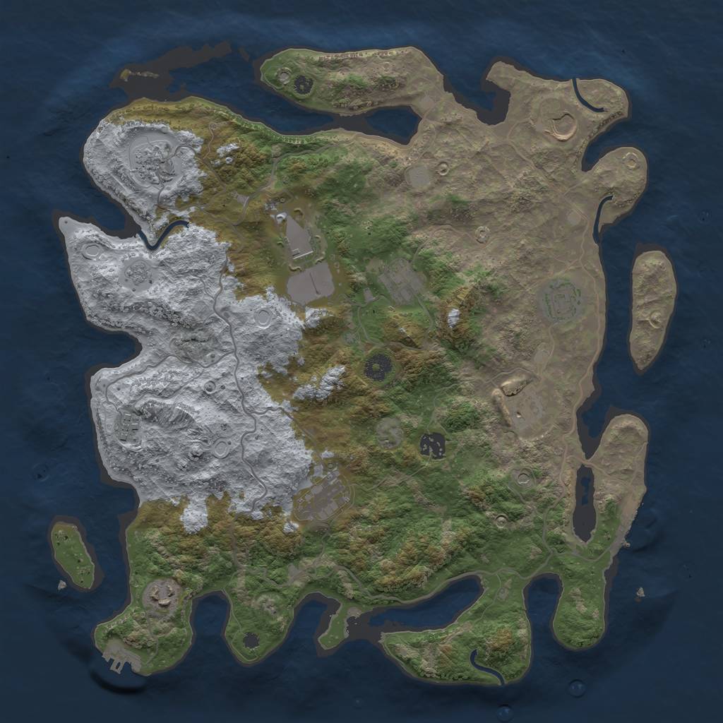 Rust Map: Procedural Map, Size: 4000, Seed: 3910002, 19 Monuments