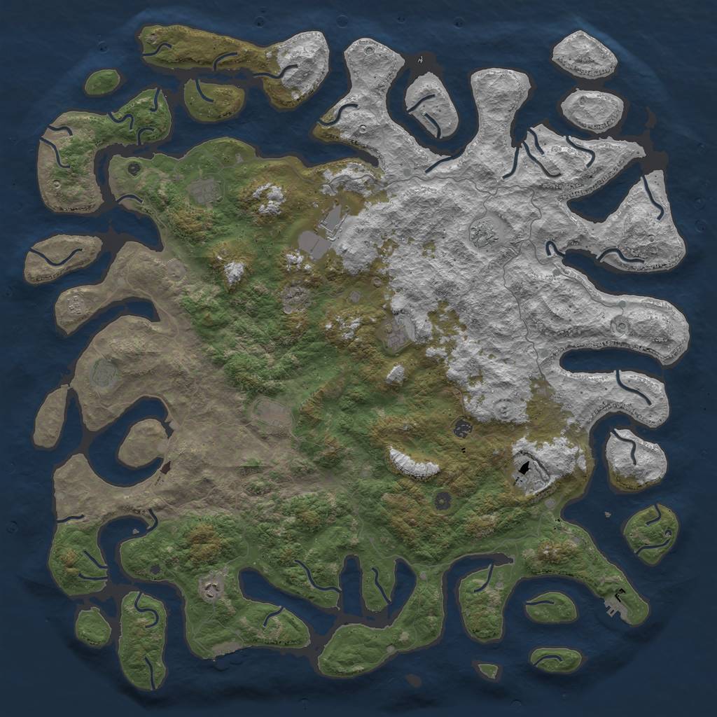 Rust Map: Procedural Map, Size: 6000, Seed: 3451, 15 Monuments