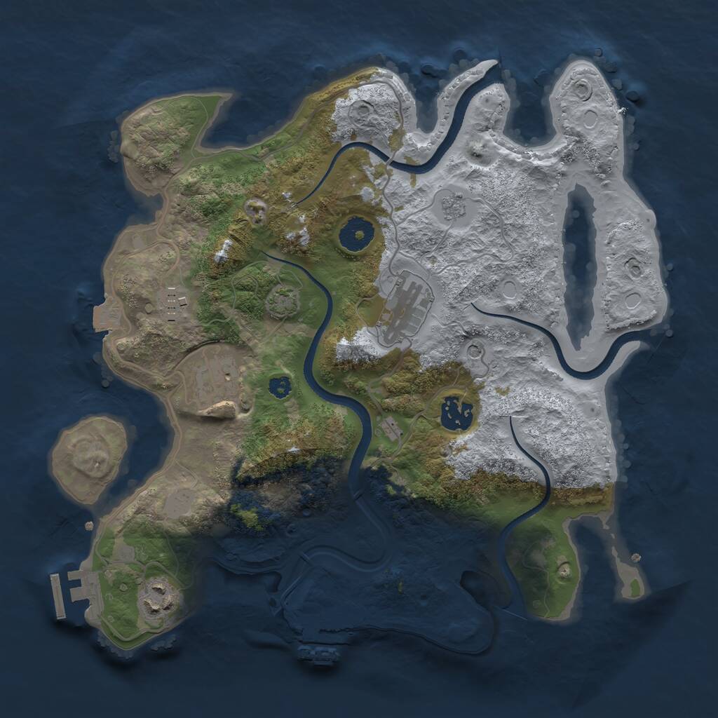 Rust Map: Procedural Map, Size: 3200, Seed: 125896, 11 Monuments