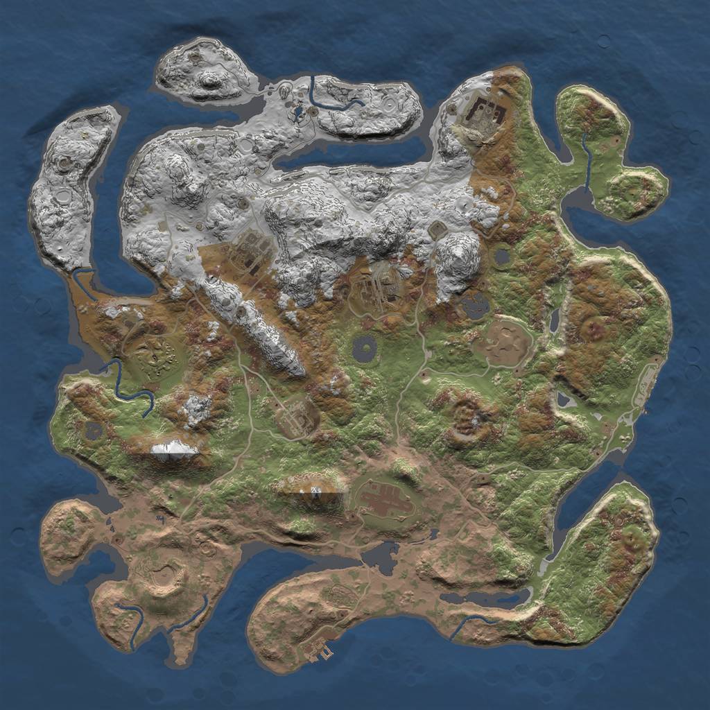 Rust Map: Procedural Map, Size: 4000, Seed: 4020, 15 Monuments