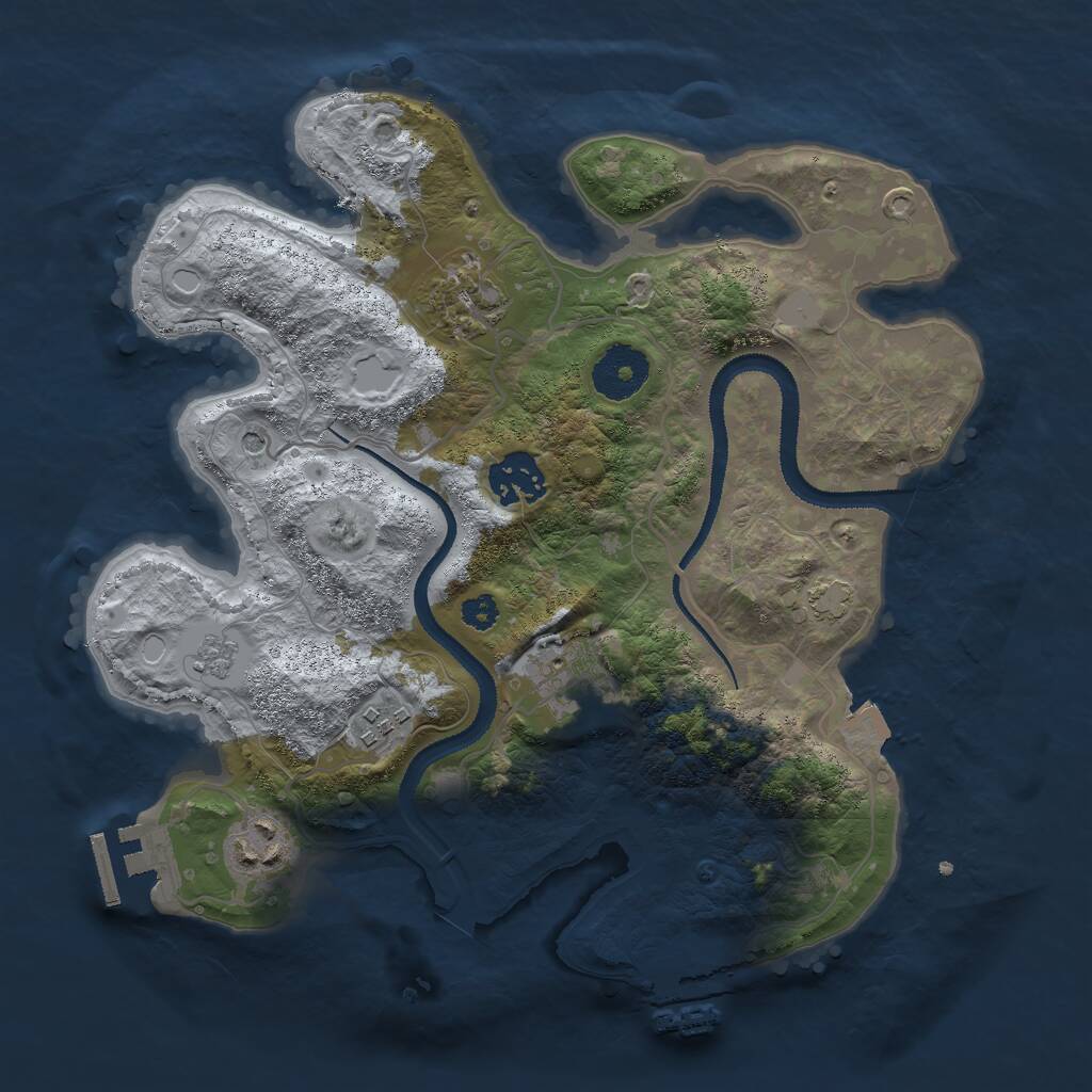 Rust Map: Procedural Map, Size: 3000, Seed: 762568495, 11 Monuments