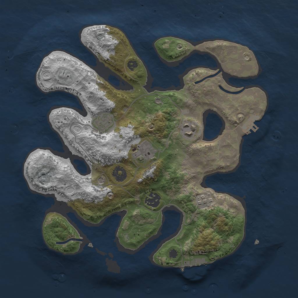 Rust Map: Procedural Map, Size: 3000, Seed: 762568495, 13 Monuments