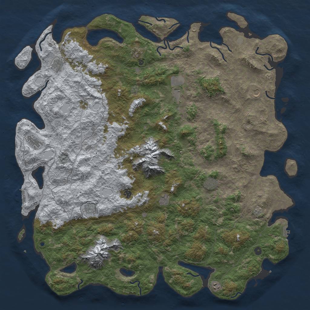 Rust Map: Procedural Map, Size: 6000, Seed: 106692925, 20 Monuments