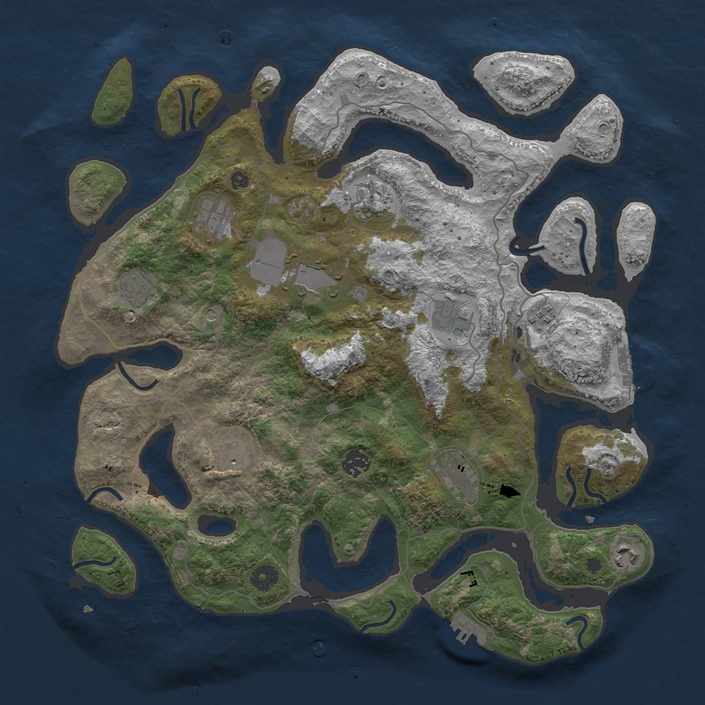 Rust Map: Procedural Map, Size: 4000, Seed: 323321, 15 Monuments