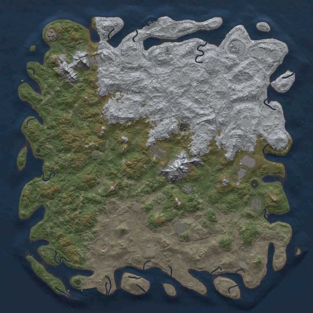 Rust Map: Procedural Map, Size: 6000, Seed: 134212708, 19 Monuments