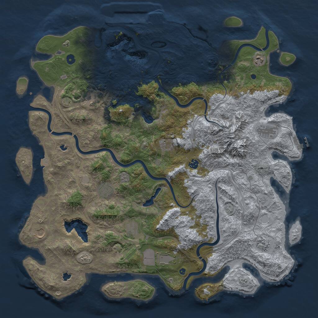 Rust Map: Procedural Map, Size: 5000, Seed: 2685, 17 Monuments
