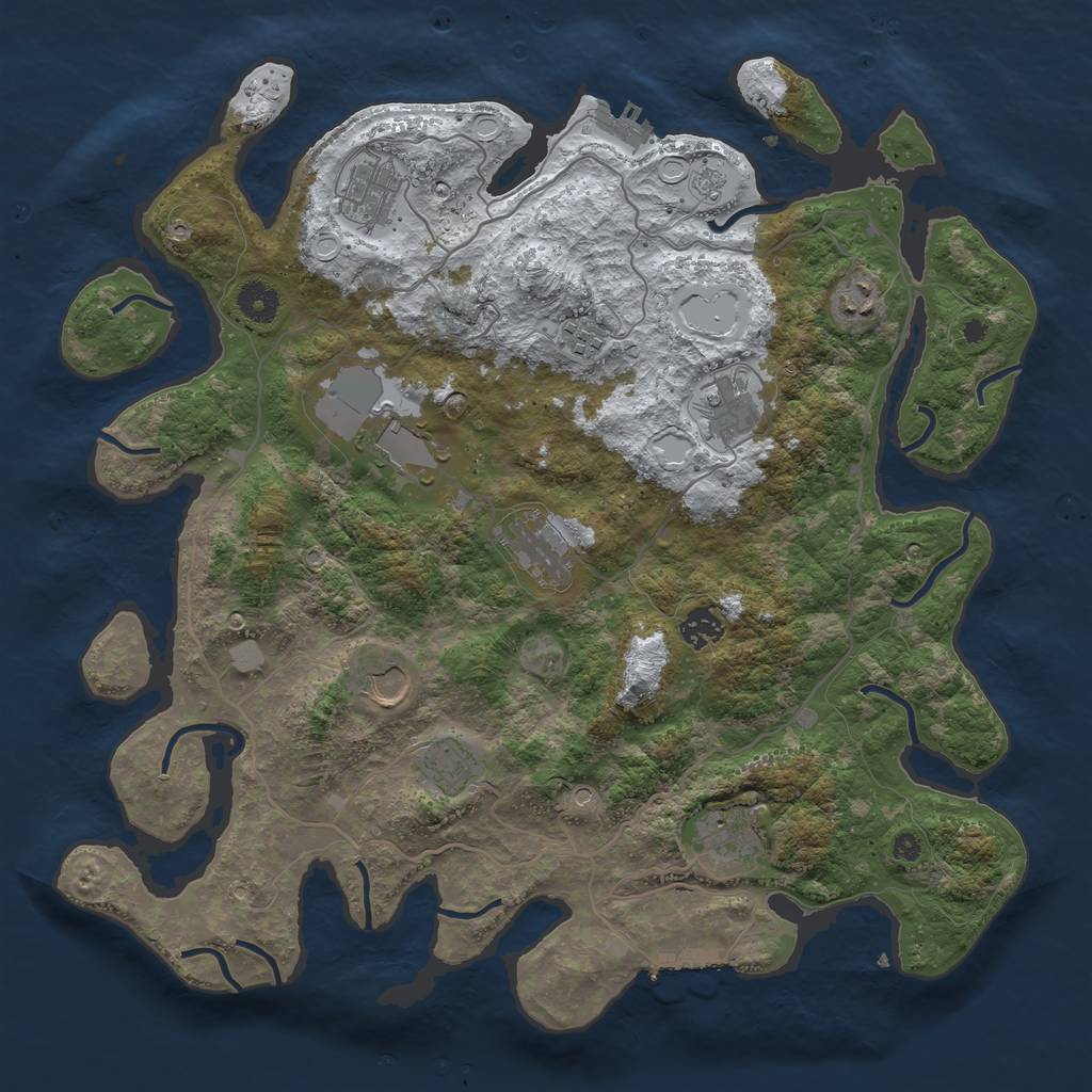 Rust Map: Procedural Map, Size: 4000, Seed: 6726421, 19 Monuments