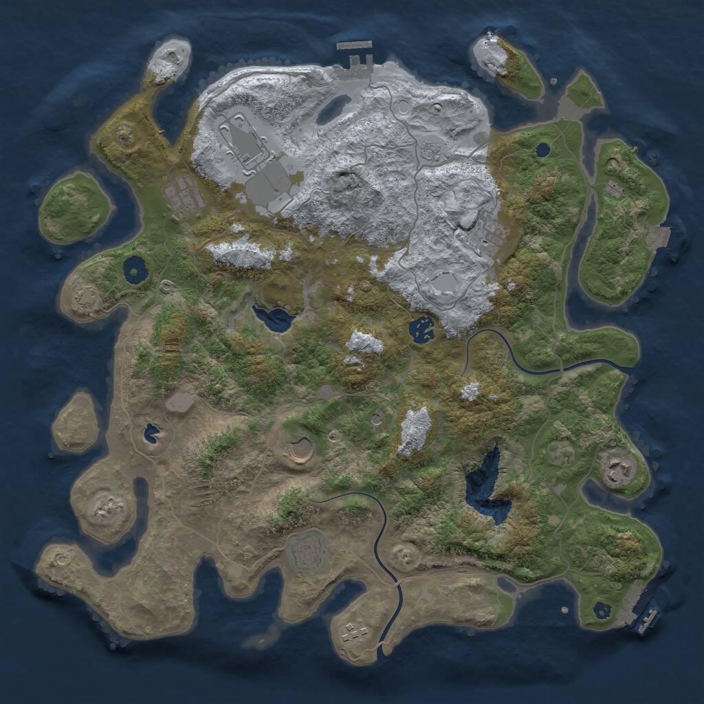 Rust Map: Procedural Map, Size: 4000, Seed: 6726421, 14 Monuments