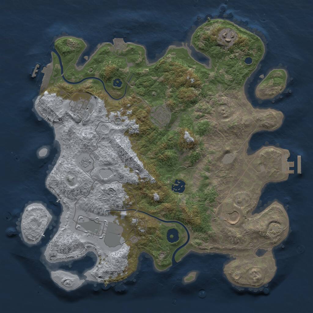 Rust Map: Procedural Map, Size: 3500, Seed: 1567510281, 12 Monuments