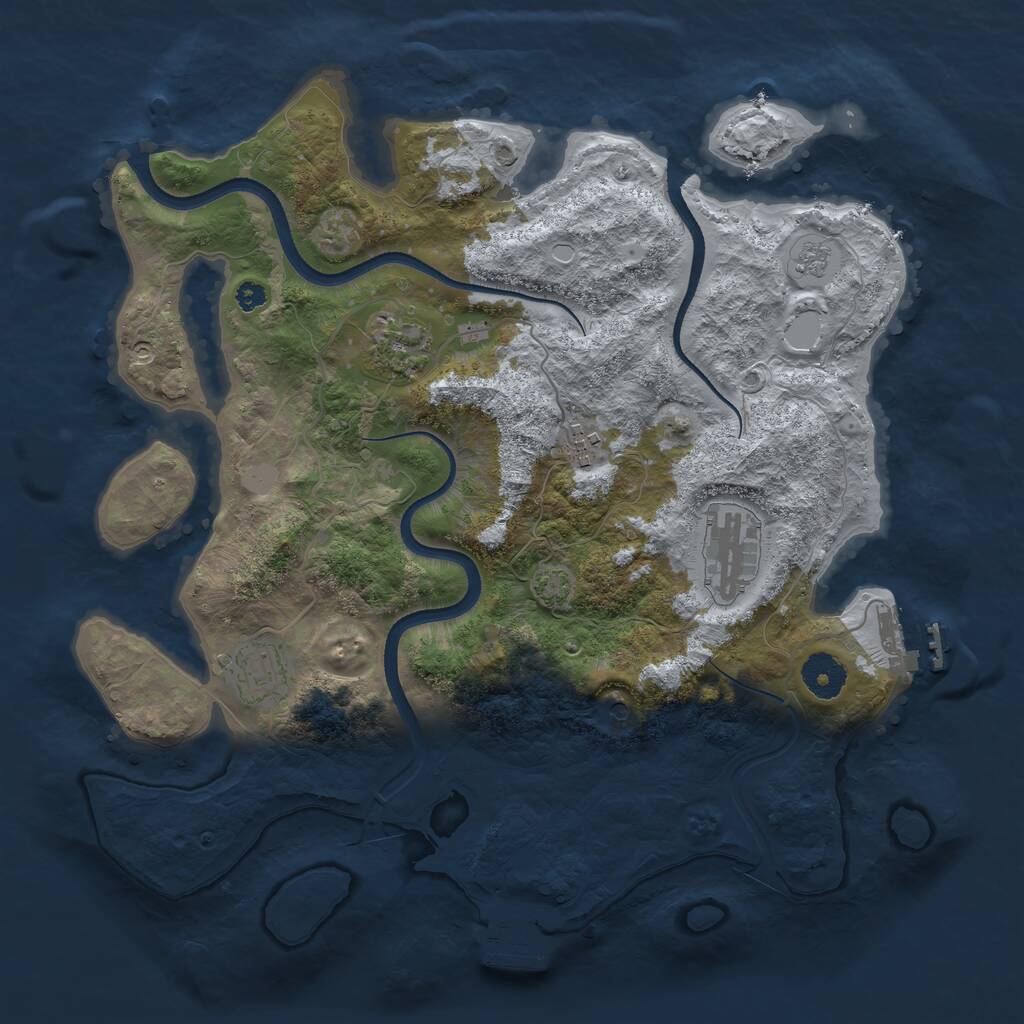 Rust Map: Procedural Map, Size: 3500, Seed: 100014810, 10 Monuments