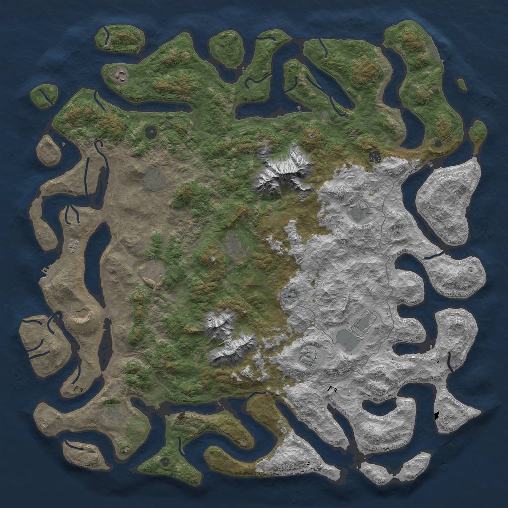 Rust Map: Procedural Map, Size: 6000, Seed: 29564239, 22 Monuments