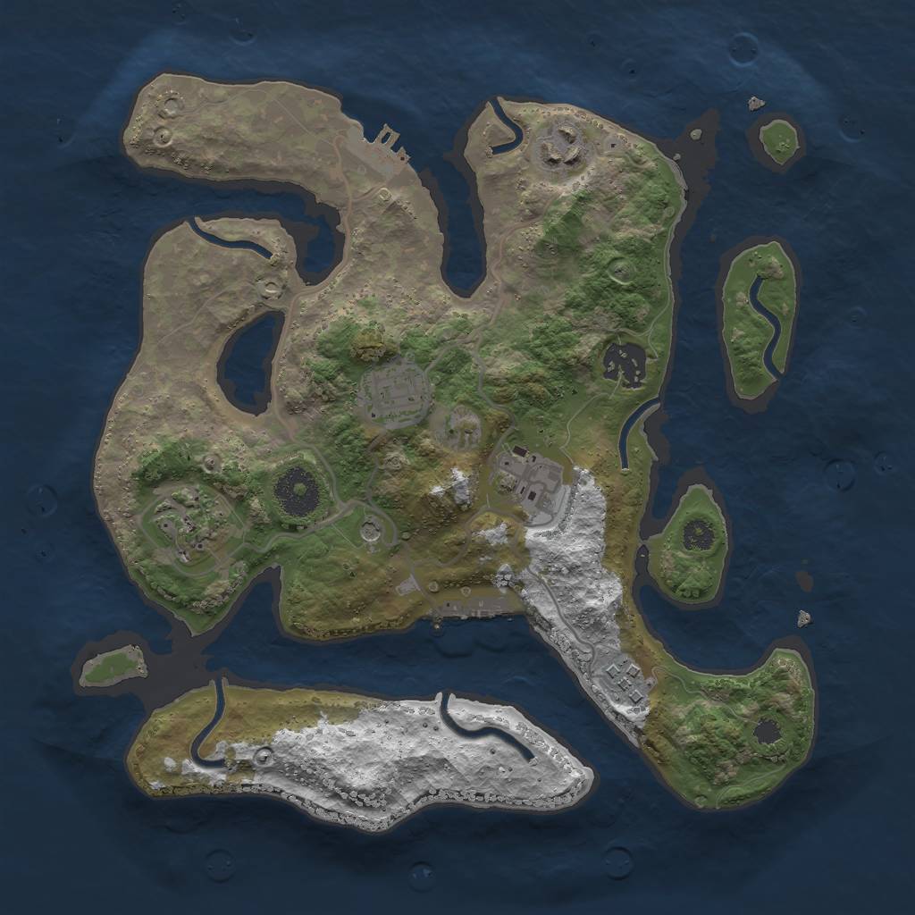 Rust Map: Procedural Map, Size: 3000, Seed: 1324312, 11 Monuments