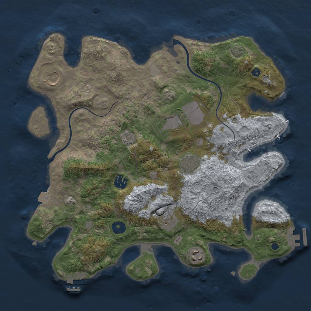 Rust Map: Procedural Map, Size: 3500, Seed: 2042021, 13 Monuments