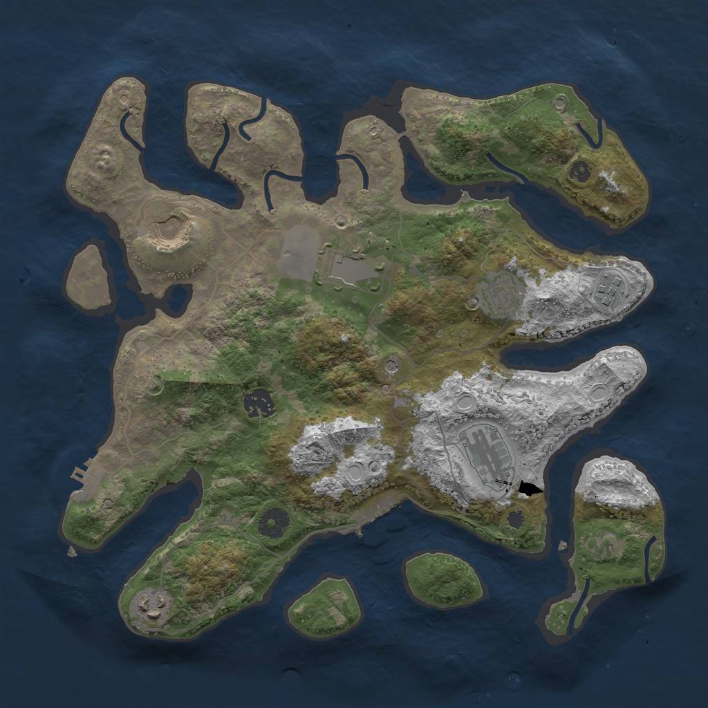 Rust Map: Procedural Map, Size: 3500, Seed: 2042021, 15 Monuments