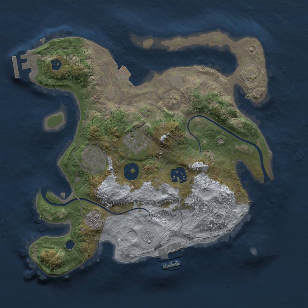 Rust Map: Procedural Map, Size: 2800, Seed: 80453, 9 Monuments