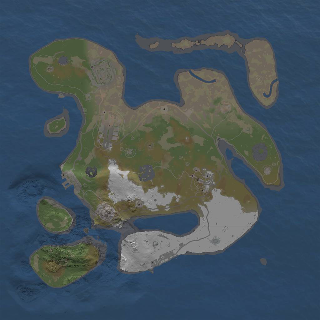 Rust Map: Procedural Map, Size: 2800, Seed: 80453, 9 Monuments