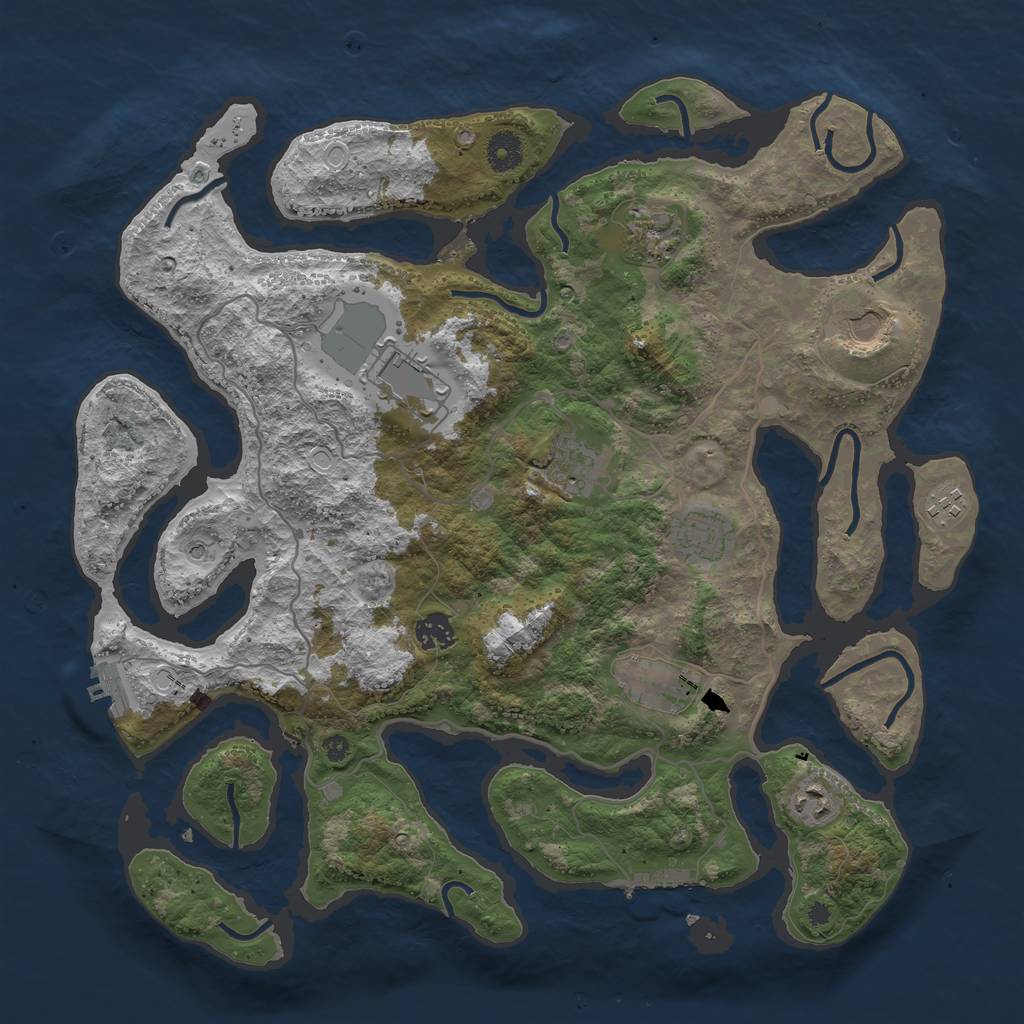 Rust Map: Procedural Map, Size: 4000, Seed: 10201, 20 Monuments