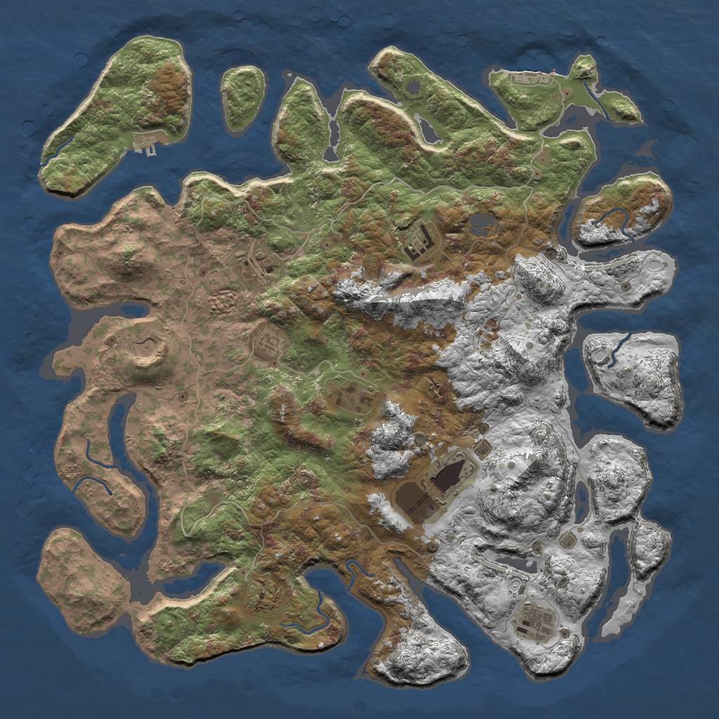 Rust Map: Procedural Map, Size: 4500, Seed: 1073785, 15 Monuments