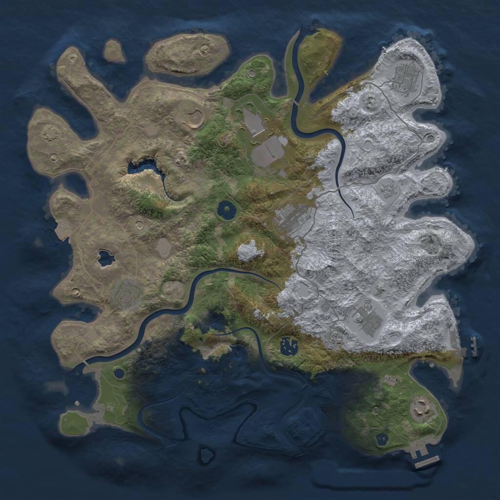 Rust Map: Procedural Map, Size: 4000, Seed: 138313, 15 Monuments