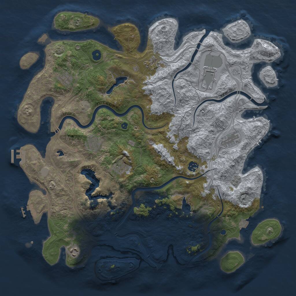 Rust Map: Procedural Map, Size: 4500, Seed: 7524052, 15 Monuments