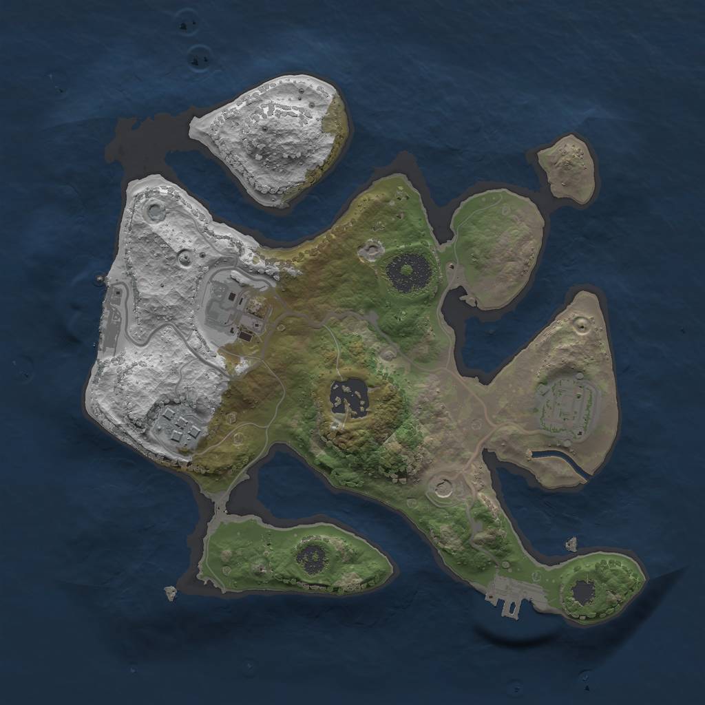 Rust Map: Procedural Map, Size: 2537, Seed: 42, 9 Monuments