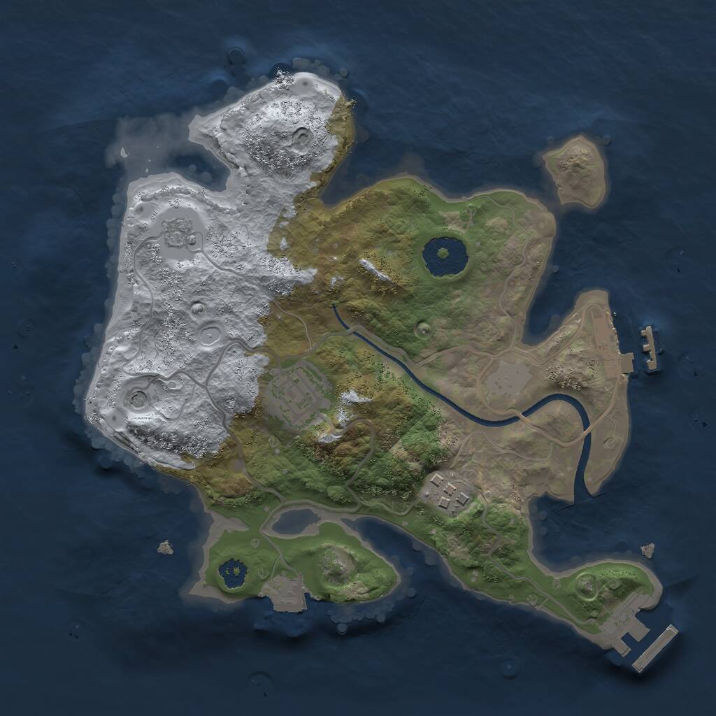Rust Map: Procedural Map, Size: 2537, Seed: 42, 7 Monuments