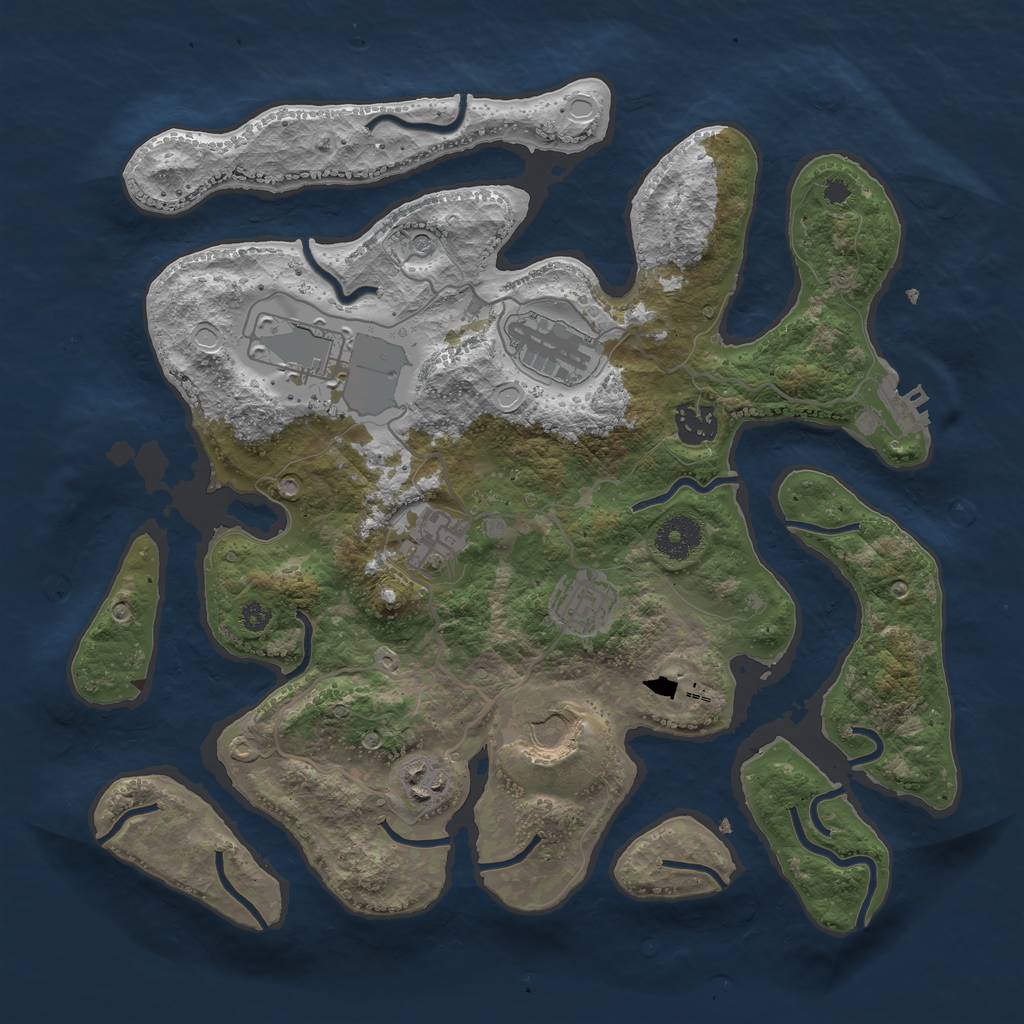 Rust Map: Procedural Map, Size: 3500, Seed: 1535734795, 14 Monuments