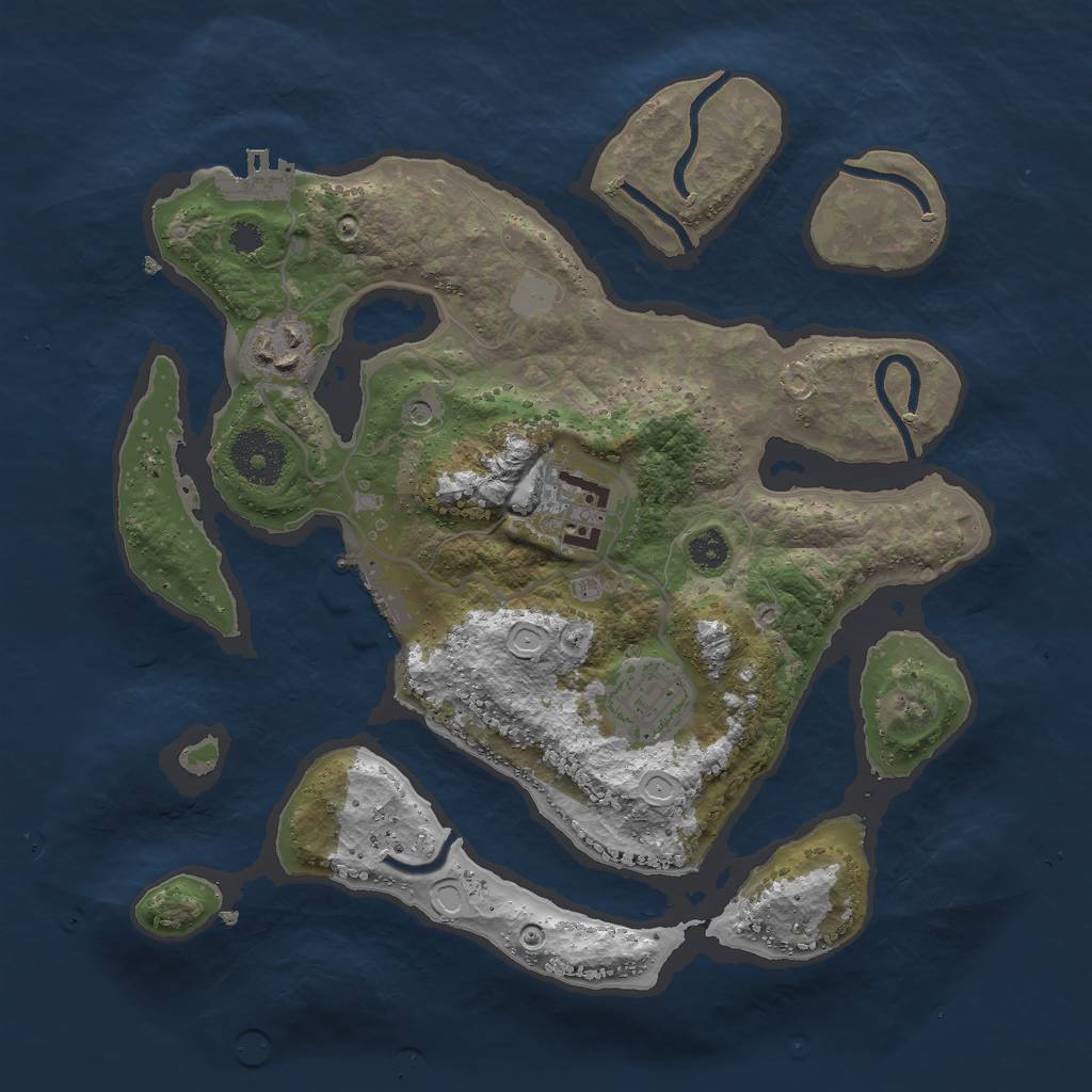 Rust Map: Procedural Map, Size: 3000, Seed: 1400825337, 11 Monuments